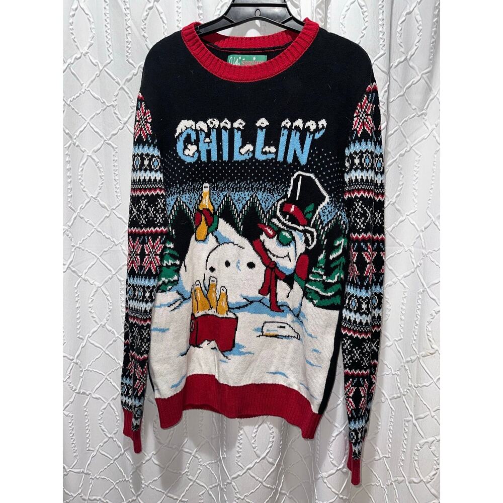 womens ugly christmas sweater beer size large